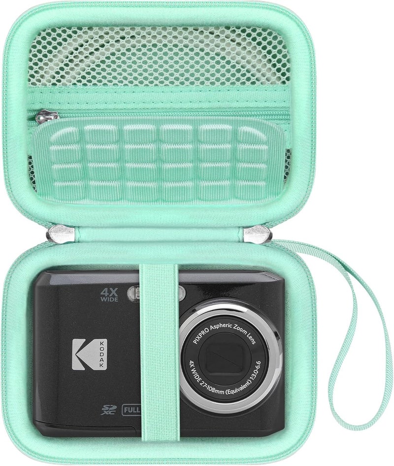 Canboc Carrying Case for Kodak PIXPRO FZ55/ FZ45 16MP Digital Camera, FZ45 Video Vlogging Camera Bag, Mesh Pocket fit Cable, SD Card, Mint Green (Case Only) - Image 1